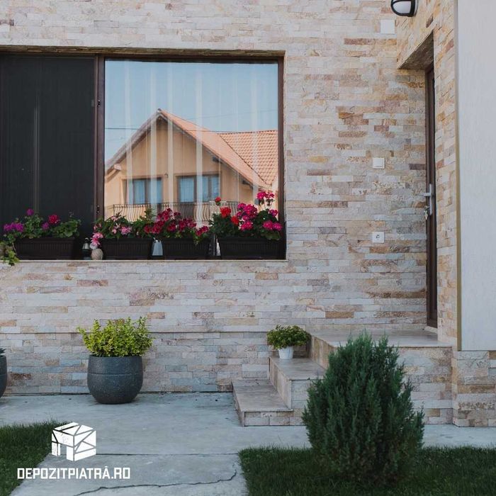 Piatră Decorativă Naturală Travertin si Marmură