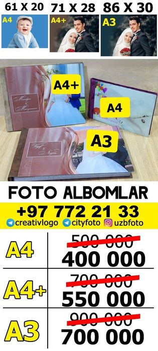 Foto albomlar tayyorlash