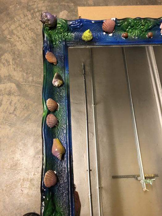 Oglinda,lemn motiv oceanic foarte mare!