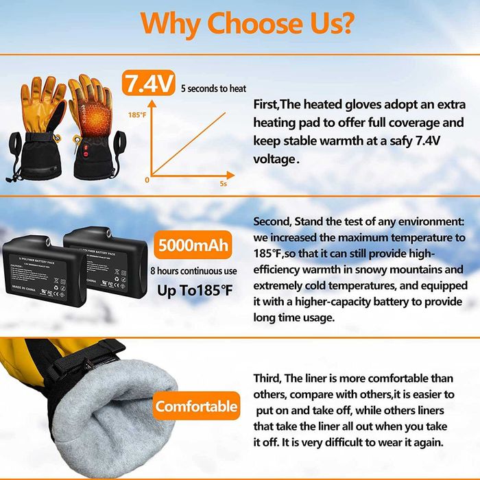 нагреваеми ръкавици за мъже (L)