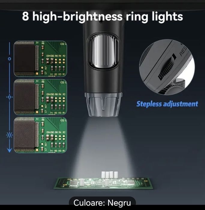 Microscop digital cu compatibilitate PC,ecran de 7 inchi, camera 5 mpx