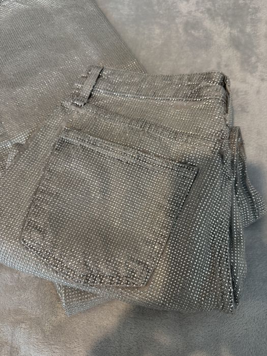 Дънки Zara, светло сиви с камъни