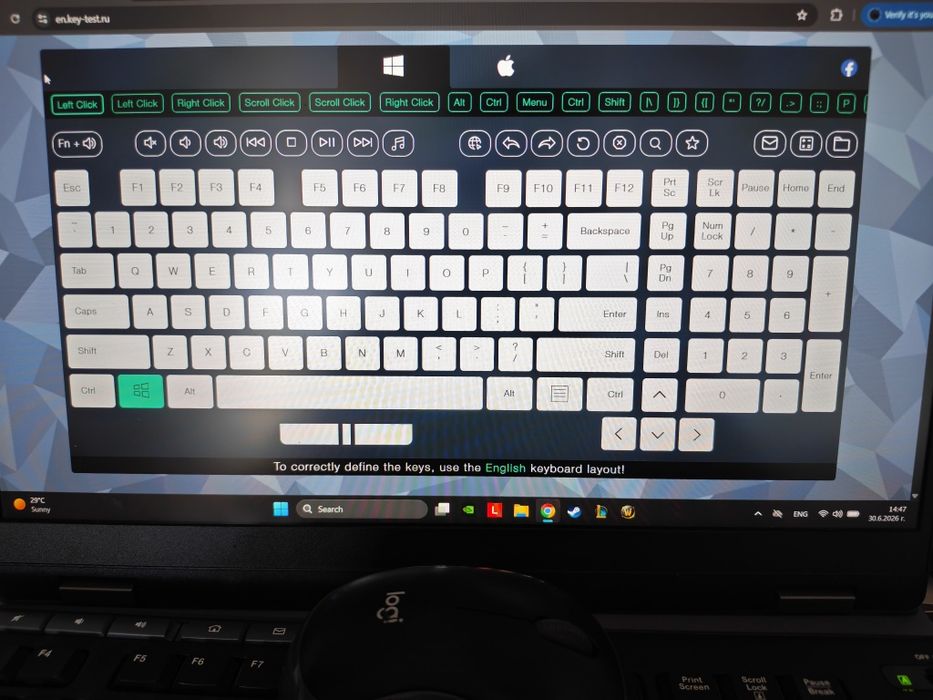 Wireless Logitech keyboard and mouse