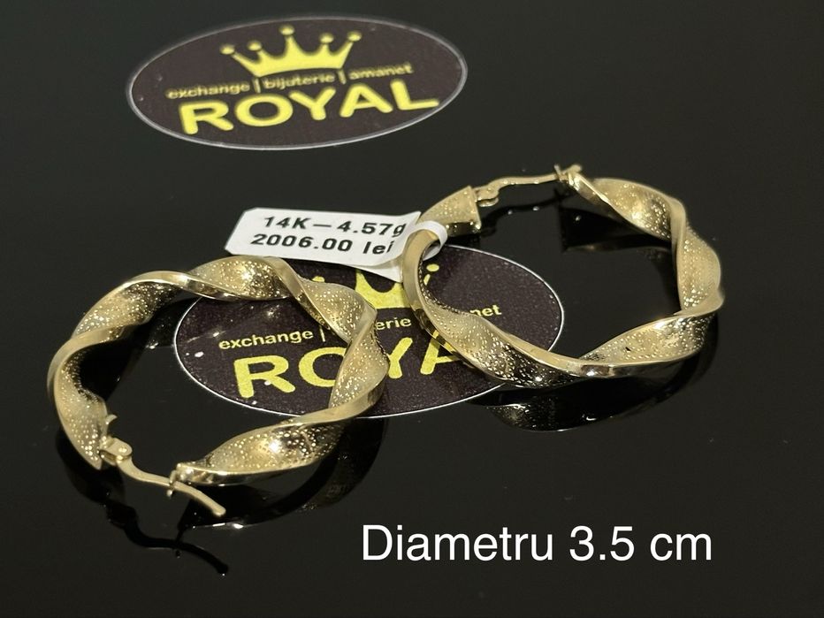 Bijuteria Royal: Cercei aur 14k/4.57 gr