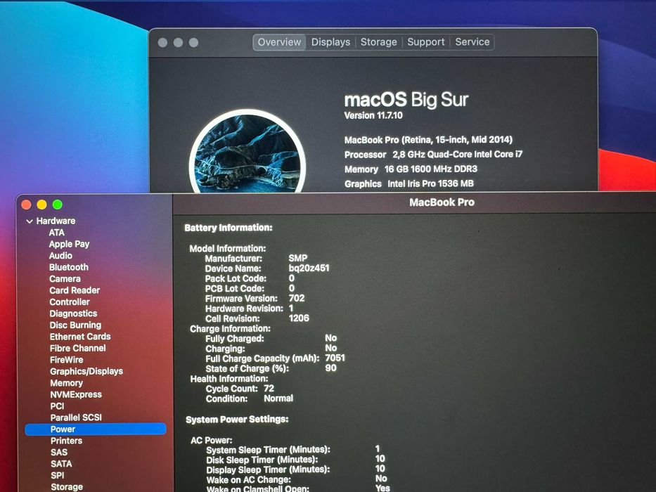 15.4' Core i7 Apple MacBook Pro Mid 2014 16GB RAM/512GB SSD/Бат 72 цик