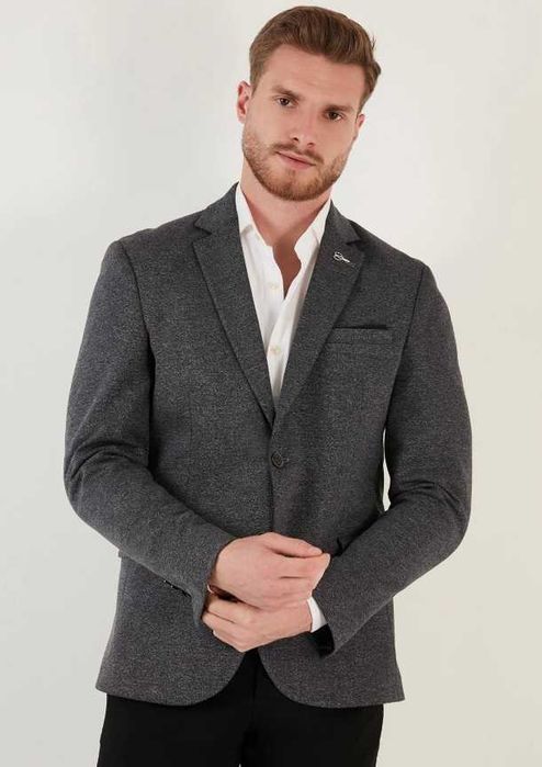Sacou blazer 50 L premium slim Strellson lana respirabila moale gri