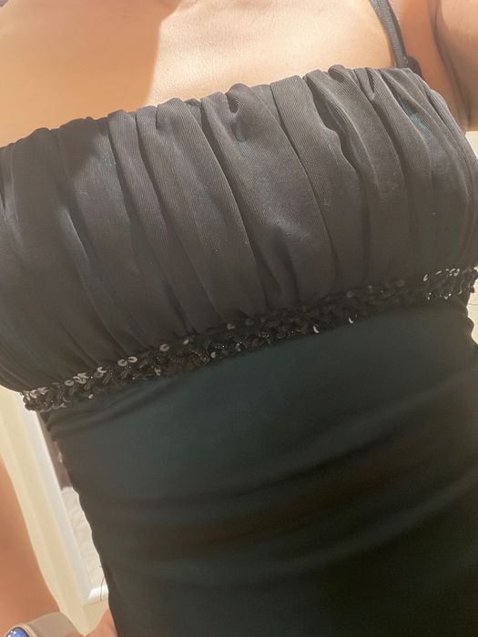 Официална рокля черно - зелена