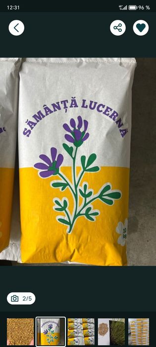 Vănd sămânța de lucernă calitatea 1