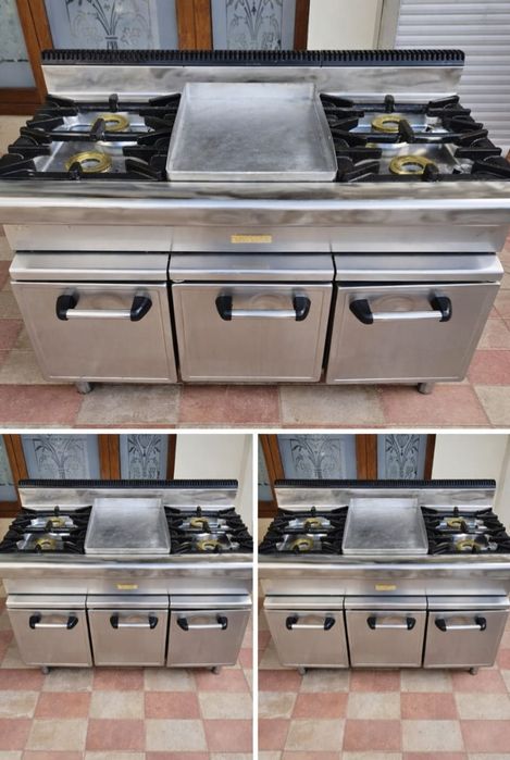 Aragaz Profesional Inox 4.Arzătoare +,Plită Horeca Putere Mare