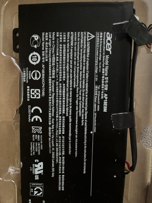 батарея на Acer nitro 5 оригинал