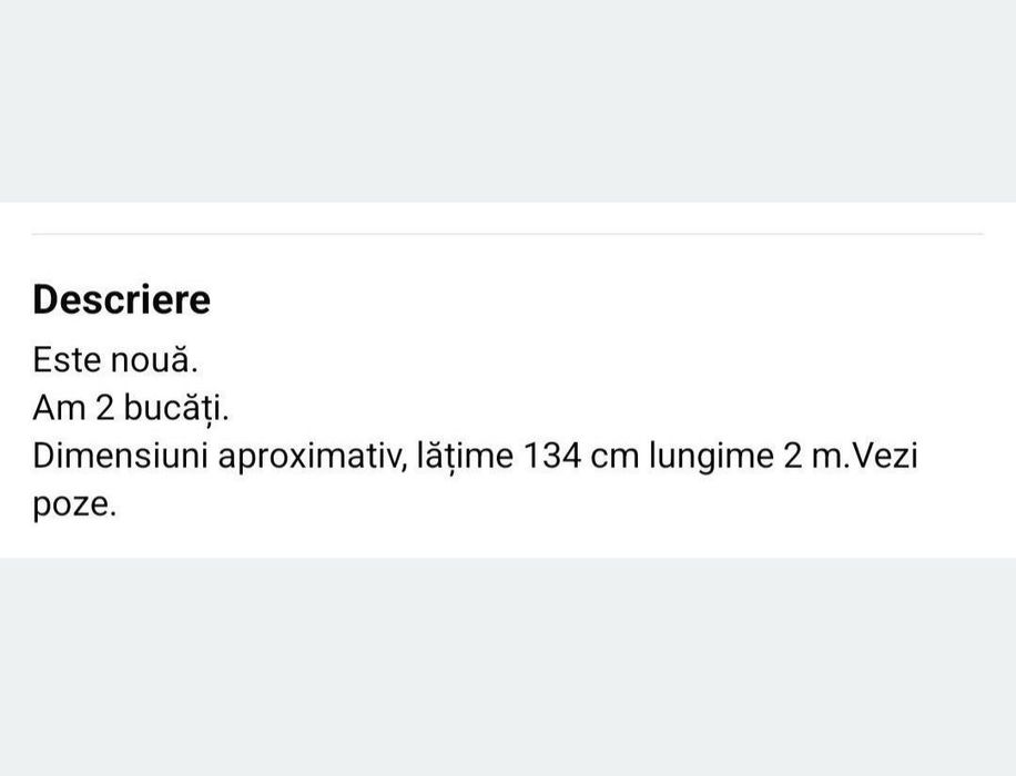 Cuvertură pat nouă. Dețin 2 bucăți. 200 lei bucata !