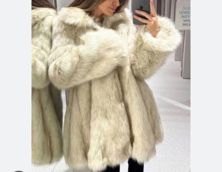 Zara пухено палто