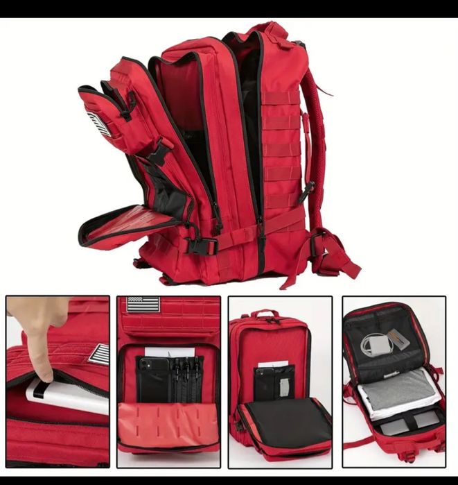 Rucsac Militar  Rosu 50 L ,Drumeții, Camping,Nou