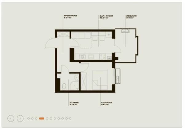 Квартира 1/15/16 ЖК "Oz Makon" Узбум, Фаргона Йули.