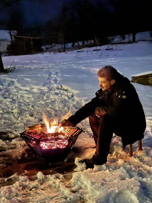 Focar exterior cu grill din otel 3 mm demontabil