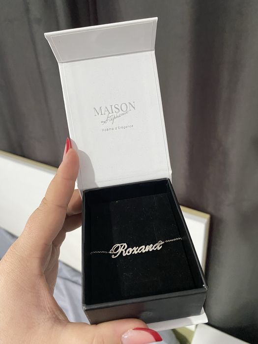 lantusor din argint cu numele Roxana