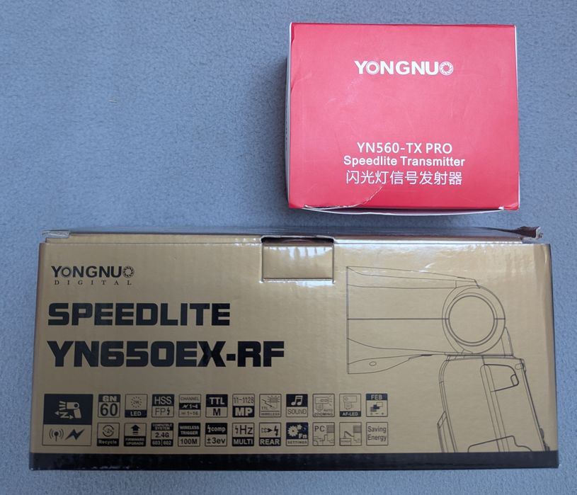 Нов комплект за Canon – светкавица YN650EX-RF + синхронизатор YN560-TX