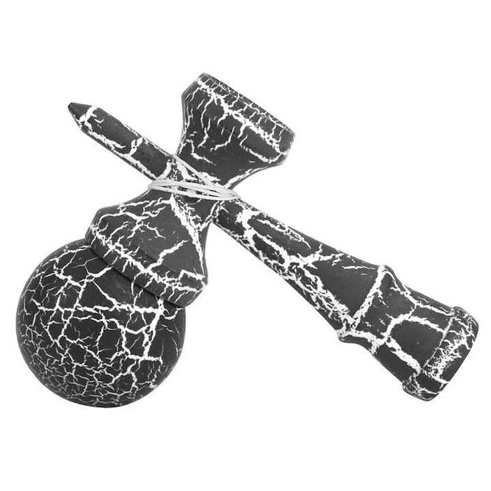 Kendama, jucarie traditionala japoneza, bambus, negru si alb,noua