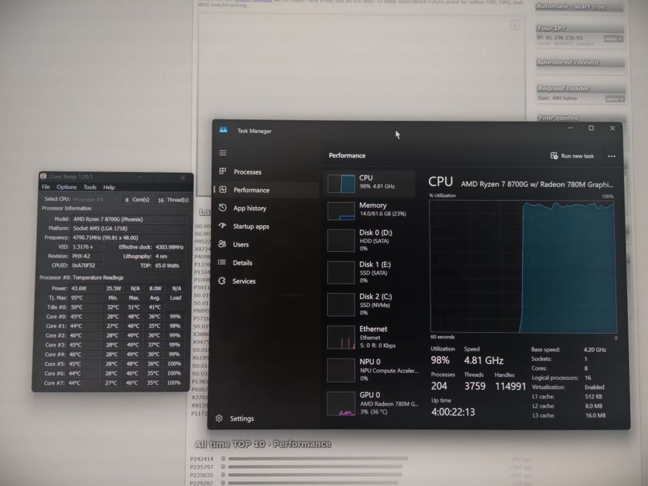 Ryzen 7 8700g + Asus Prime b650 plus + cooler