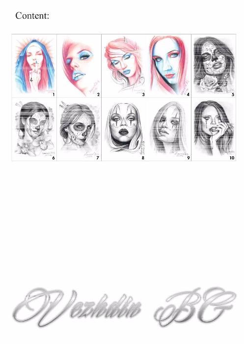 tattoo sketchbook by Vezhdin BG, скицник за татуировки.