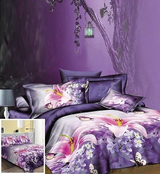 Lenjerie Pat 3D Atena Sd016, Bumbac, 4 Piese, Fara Elastic, Imprimeu