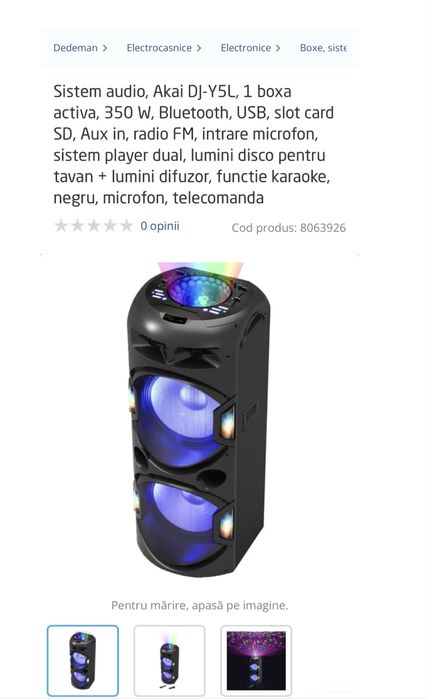 Vand boxa akai 350 W