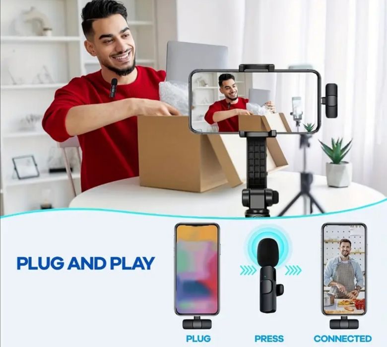 Безжичен микрофон Lavaliere с всекидневно записване