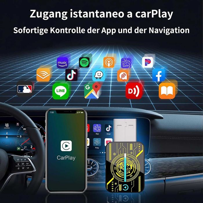 Безжичен адаптер 2 в 1 за Android Auto и CarPlay