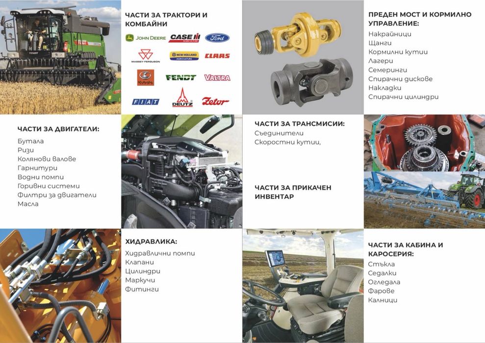 РЕЗЕРВНИ ЧАСТ ЗА Трактори, комбайни и прикачен инвентар