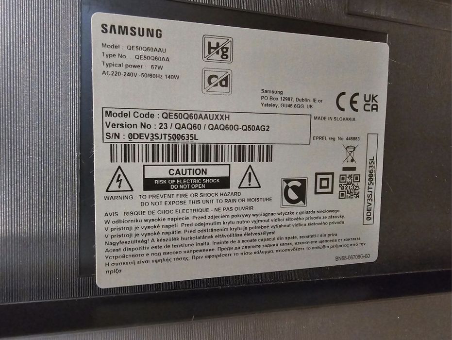 Vand pentru piese smart TV Samsung 50Q60A 125cmVand pentru piese smart TV Samsung 50Q60A 125cm