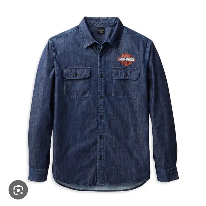 Страхотна мъжка дънкова риза HARLY DAVIDSON,  размер XL