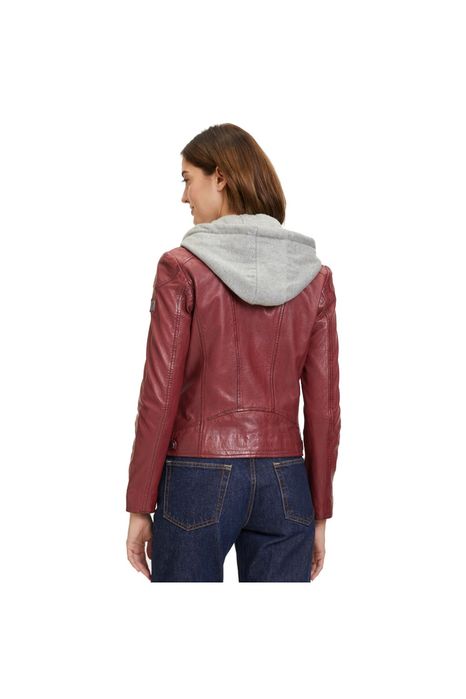 Geaca de Piele Dama Mauritius Rosu Inchis GWAlice