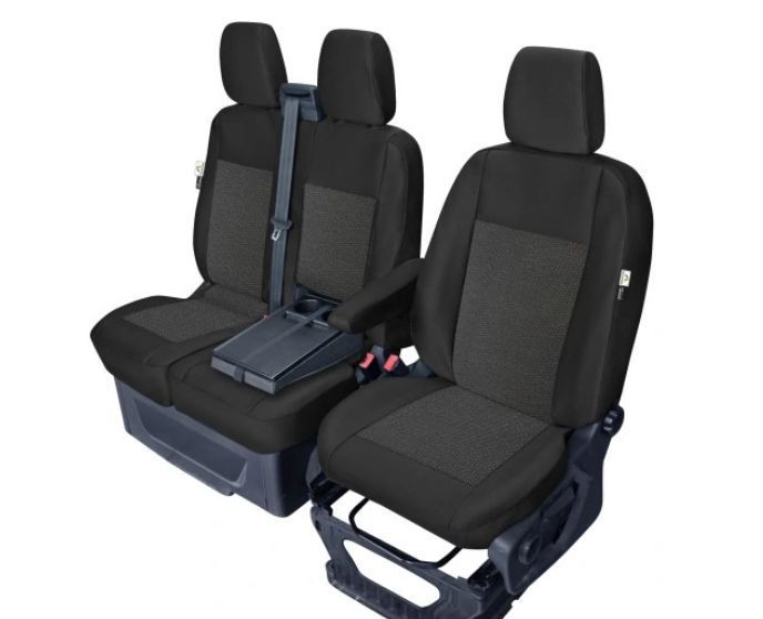 Set huse scaun dedicate Ford Transit 2018-, cu scaune 1+2 locuri, imitatie din piele