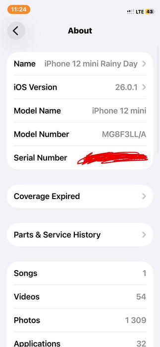 IPhone 12 mini Black LL/A 64gb