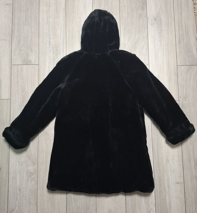 Geaca dama neagra cu blana artificiala