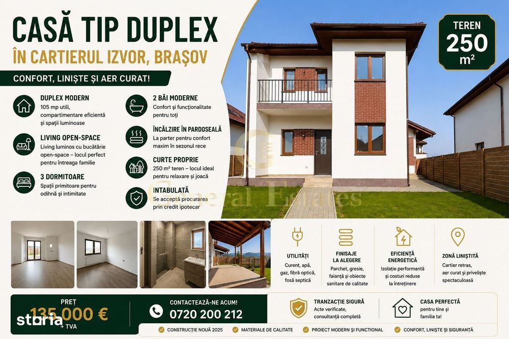 Casă tip duplex CU 4 Camere  la Pret de apartament