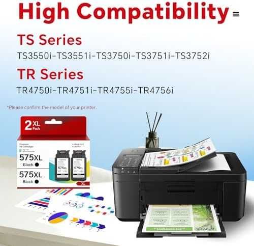 Нови Canon PG-575XL съвместими черни касети 2 броя за TS3550i TS3750i TR4755i принтер тонер мастило