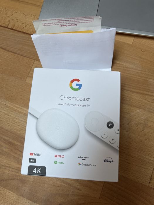 Streamer Google Chromecast 4k Google TV nou, factura originala