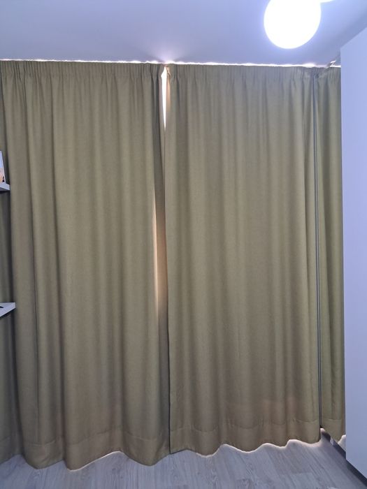 Draperii galben mustar 2 bucati ,  190/235 bucata plus 2 fete de perna