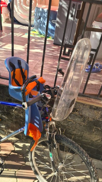 Scaun bicicleta copii + protectie vant