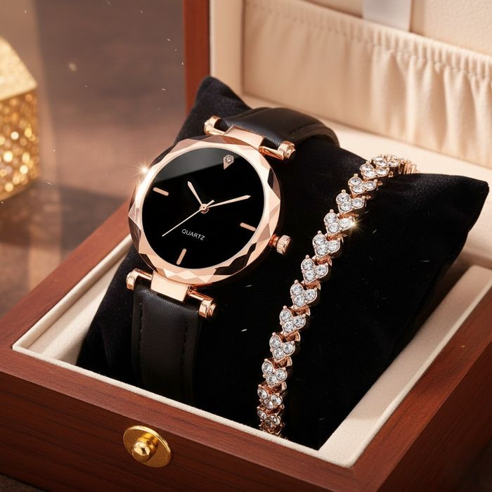 Дамски часовник + гривна – елегантен комплект (НОВ)

Продавам луксозе