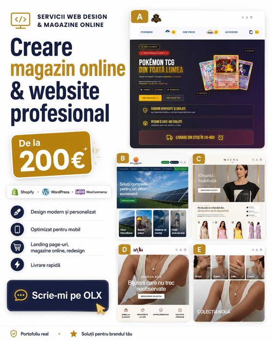 Creare magazin online / website profesional — de la 200€