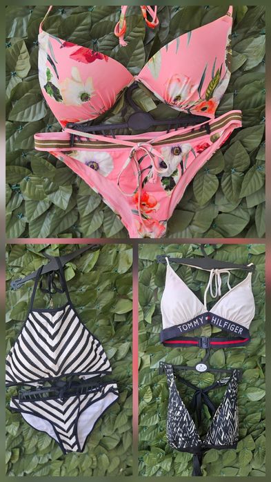 Бански в розово и оранжево S размер