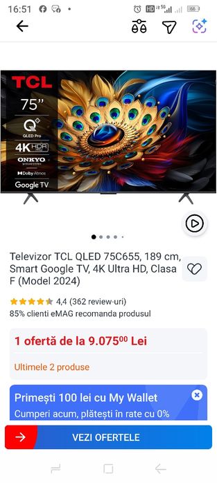 Smart TV tcl inteligent până la 240hz