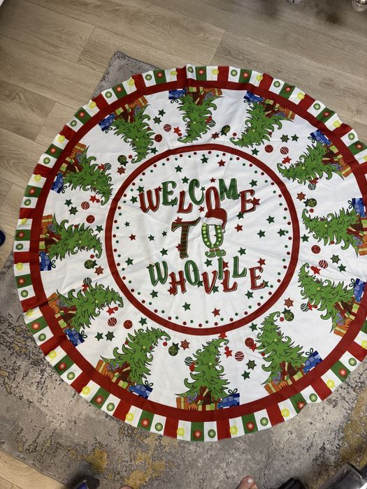 Fata de masa cu Grinch +suport de farfurie si prosop