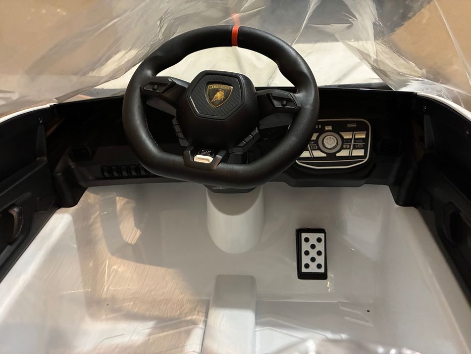 Акумулаторен автомобил Lamborghini, бял, 12V, с дистанционно управление