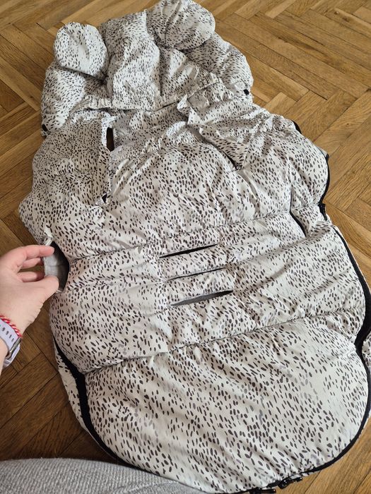 Универсален чувал за количка Ricokids, Сиво-бял, 95 х 48 cm