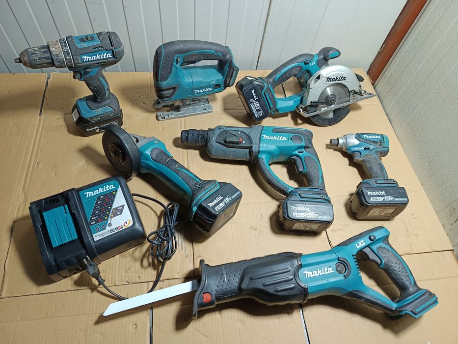 Set Makita 18v brushless polizor rotopercutor bormasina impact laser