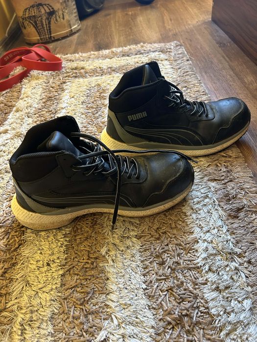 Работни обувки Пума олекотени сейфти ,олекотени с мека платформа, естествена кожа, което не пропуска вода