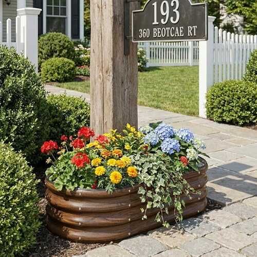 Нова Повдигната метална градинска леха 120x60x30 см кафява за зеленчуци цветя билки